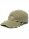 La Casquette Artichaut Fringe Metal Logo Ball Cap Khaki - JACQUEMUS - BALAAN 2