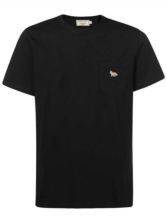 Baby Fox Patch Pocket Short Sleeve T-Shirt Black - MAISON KITSUNE - BALAAN 2