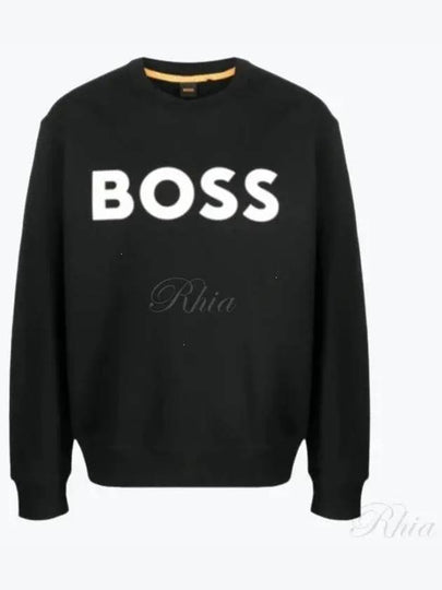 Logo Print Crew Neck Sweatshirt Black - HUGO BOSS - BALAAN 2