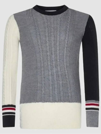 Fun Mix Irish Cable Merino Wool Pullover Knit Top - THOM BROWNE - BALAAN 2