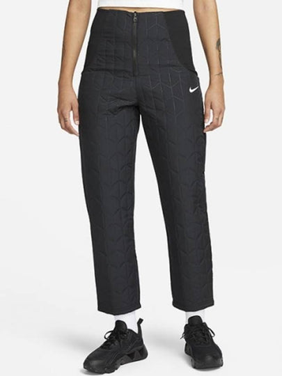 Essentials Quilted Woven Straight Pants Black - NIKE - BALAAN 2