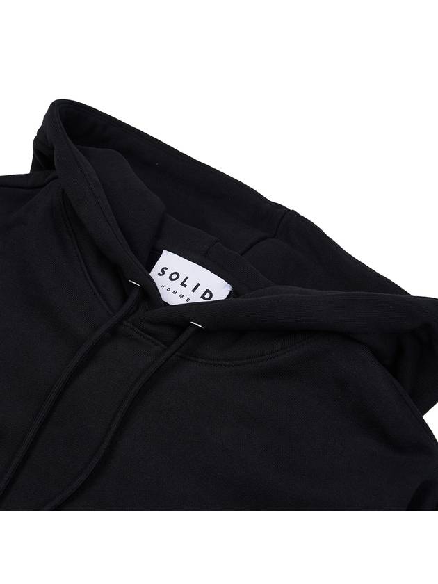 Men's Lip Detail Hoodie Black - SOLID HOMME - BALAAN 4