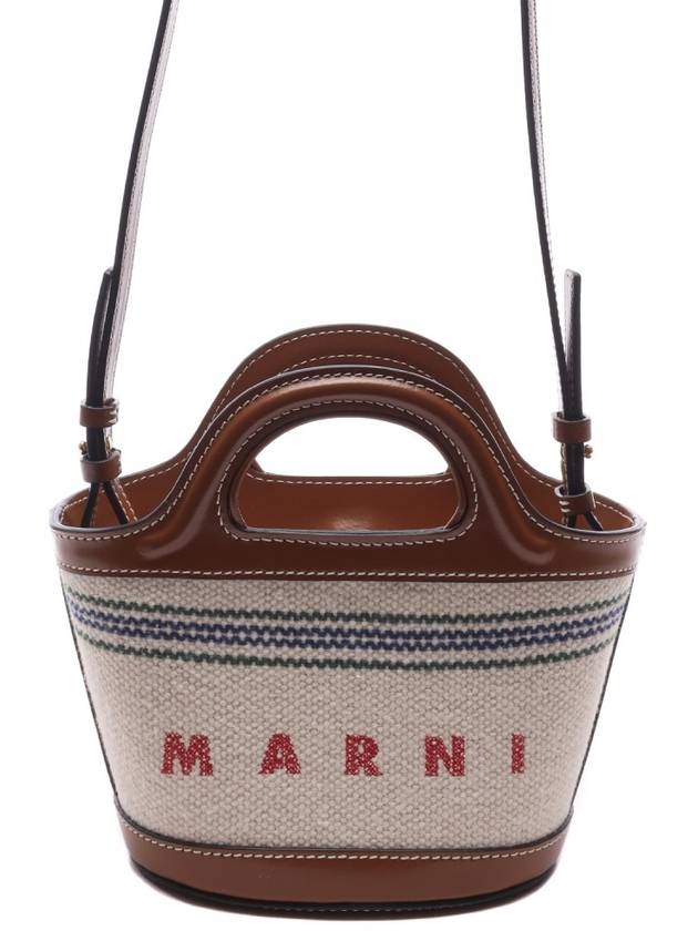 Tropicalia Canvas Bucket Bag Natural Moka - MARNI - BALAAN 2