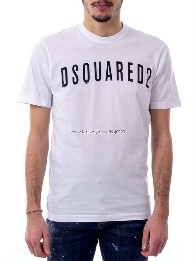 Men's Pink Logo Short Sleeve TShirt S74GD0013 - DSQUARED2 - BALAAN 3