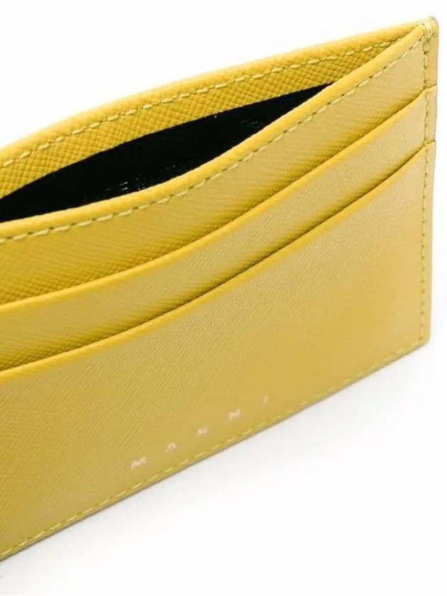 Logo Saffiano Card Wallet Yellow - MARNI - BALAAN 5