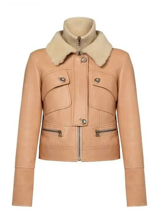 shearling collar leather jacket - LOUIS VUITTON - BALAAN 2