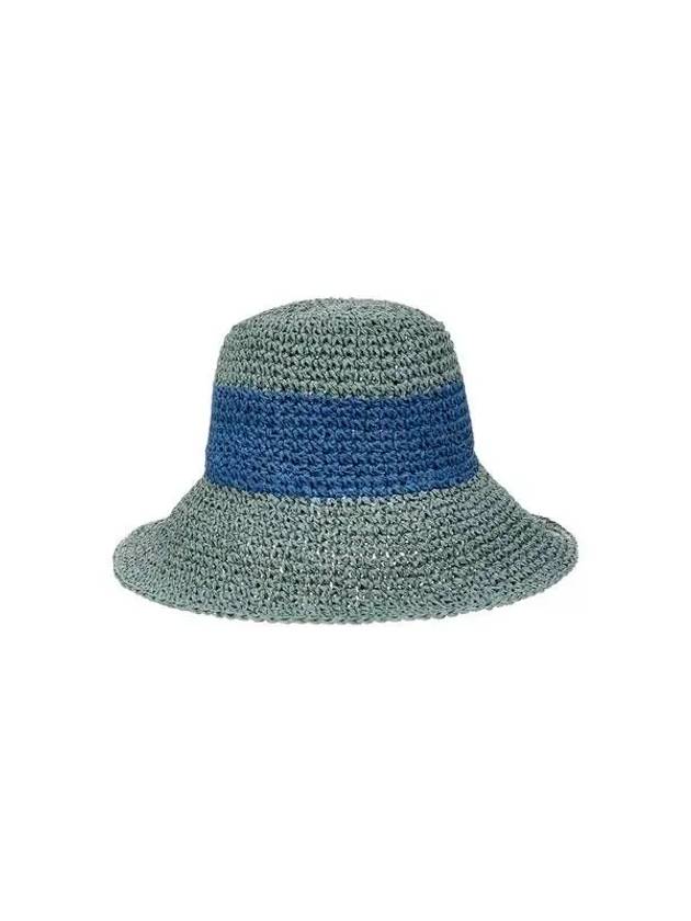 Women s Color Block Straw Hat Indigo 271998 - EMPORIO ARMANI - BALAAN 1