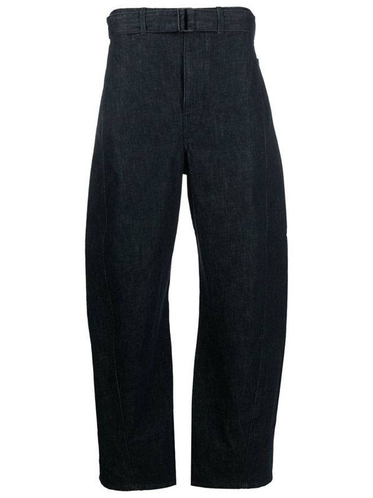Twisted Belt Straight Jeans Indigo - LEMAIRE - BALAAN 1