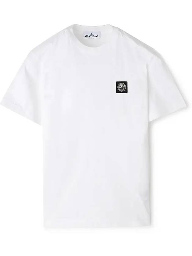 Logo Patch Short Sleeve T-Shirt White - STONE ISLAND - BALAAN 2