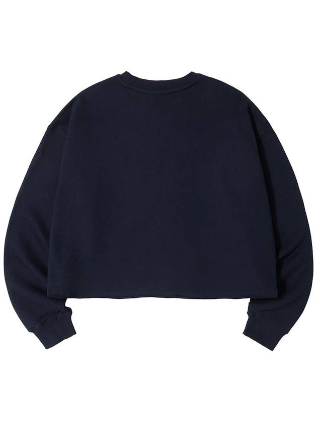 Teach Peace Semi Crop Graphic Sweatshirt Navy - ULKIN - BALAAN 3