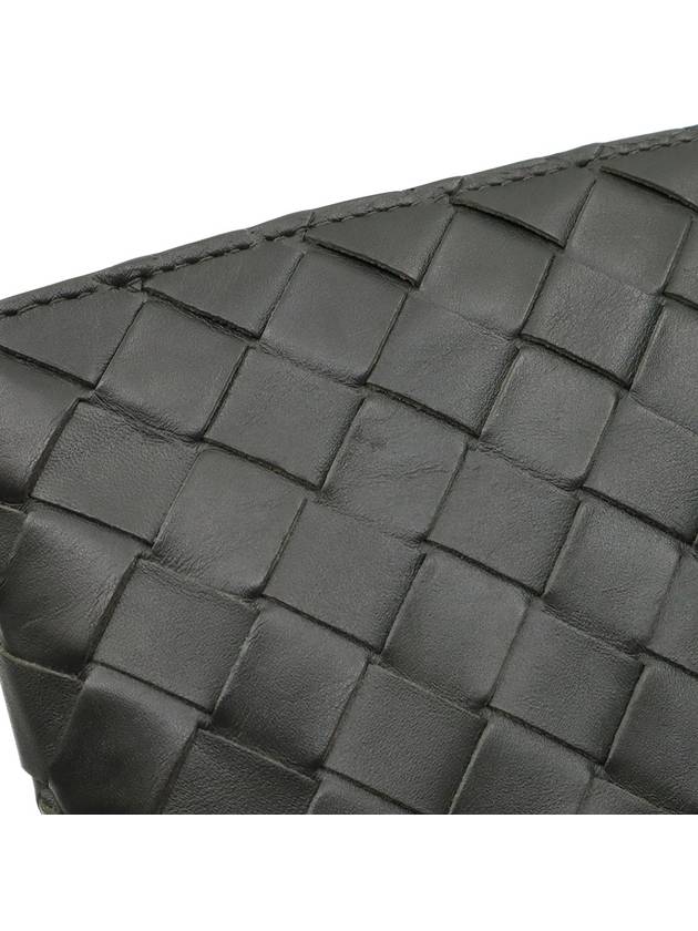 Black Intrecciato Half Zip Document Pouch Clutch - BOTTEGA VENETA - BALAAN 9