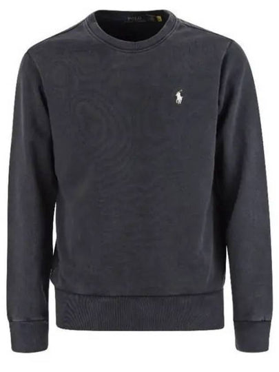 Embroidered Pony Logo Crew Neck Cotton Sweatshirt Black - POLO RALPH LAUREN - BALAAN 2