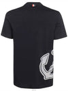 Anchor Print Jersey Short Sleeve T-Shirt Navy - THOM BROWNE - BALAAN 4