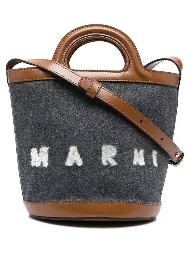 Logo Cotton Cross Bag Grey - MARNI - BALAAN 3