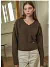 Women's Woods V-neck Knit Top Gray - MICANE - BALAAN 3