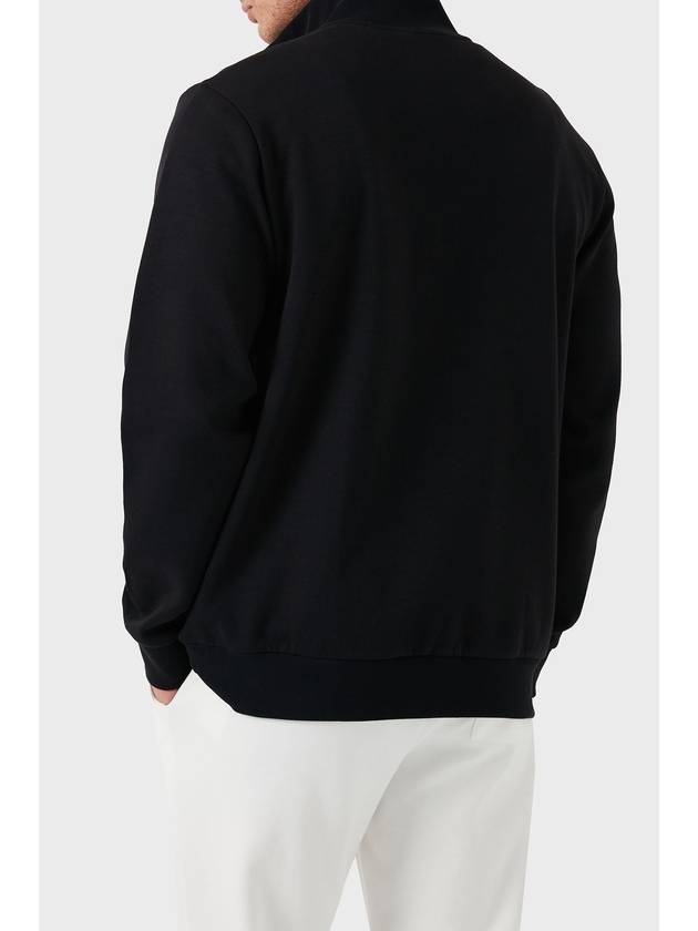 Stand Collar Half Zip-Up Cotton Knit Top Black - HUGO BOSS - BALAAN 3