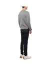 Intarsia Stitch Crew Neck Merino Wool Knit Top Light Grey - THOM BROWNE - BALAAN 7