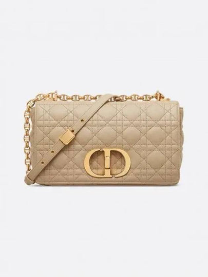 Women's Caro Supple Cannage Calfskin Medium Cross Bag Beige - DIOR - BALAAN 2