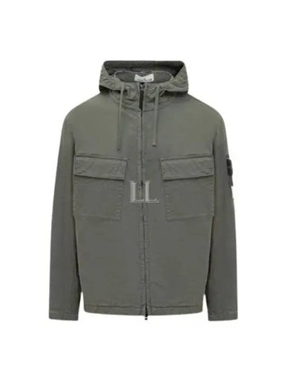 Cotton Twill Stretch Hooded Jacket Dark Green - STONE ISLAND - BALAAN 2