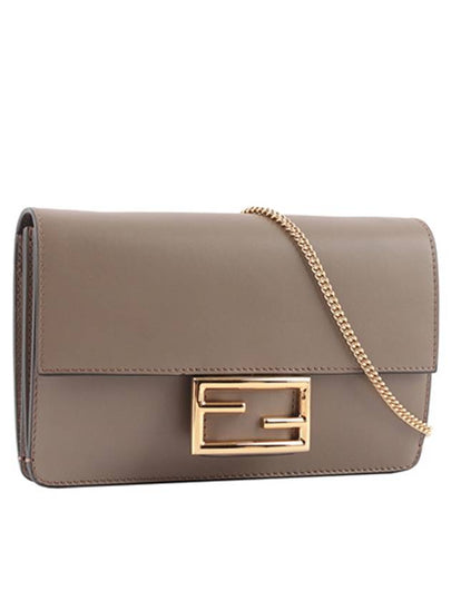 FF Buckle Flat Baguette Small Cross Bag Grey - FENDI - BALAAN 2