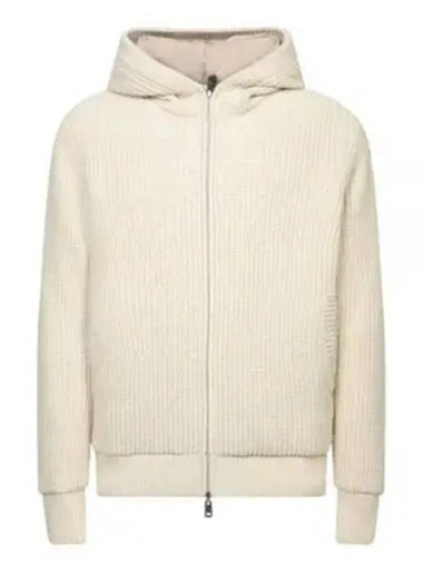 Cashmere Reversible Wool Hooded Zip Up White - MONCLER - BALAAN 1