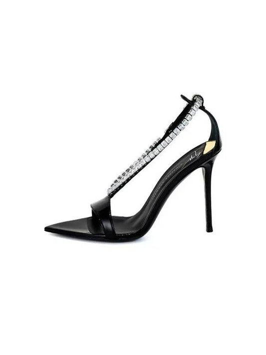 WOMEN INTRIGO Square Crystal Heel Sandals Black 271859 - GIUSEPPE ZANOTTI - BALAAN 1
