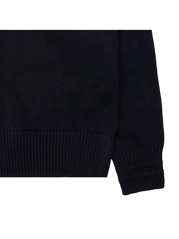 Round Neck Wappen Organic Knit Top Black - STONE ISLAND - BALAAN 7