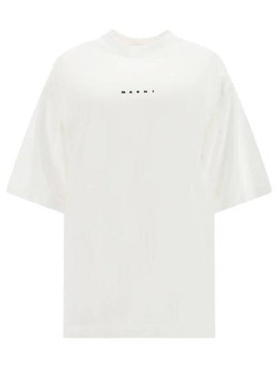 Logo Cotton Short Sleeve T-Shirt White - MARNI - BALAAN 2