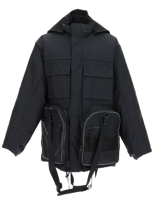 Transformer Gym Bag Parka Black - BALENCIAGA - 1