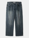 DPT 001 Damaged washed denim pants dark navy - INDUST - BALAAN 7