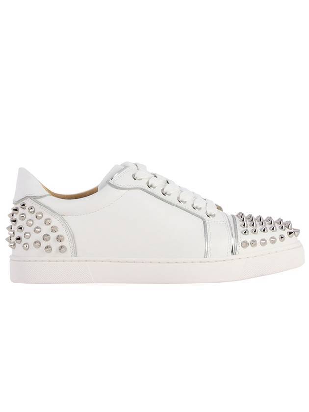 Vieira Spike Low Top Sneakers White Silver - CHRISTIAN LOUBOUTIN - BALAAN 1