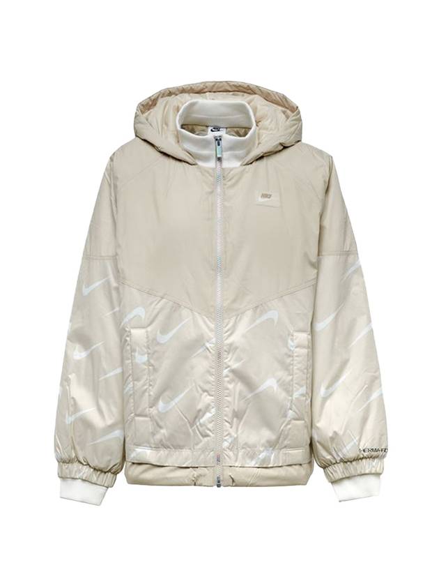 Therma Fit Icon Crush Paddy Hooded Jacket Beige - NIKE - BALAAN.