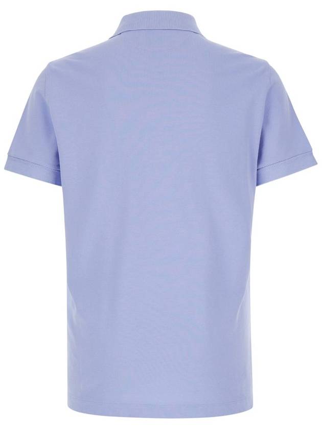 Light Blue Tennis Polo Shirt With Short Sleeves In Cotton Man - TOM FORD - BALAAN 2