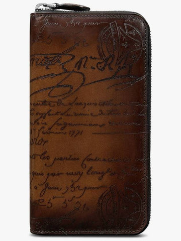 Itauba Neo Scritto leather zipper long wallet - BERLUTI - BALAAN 1