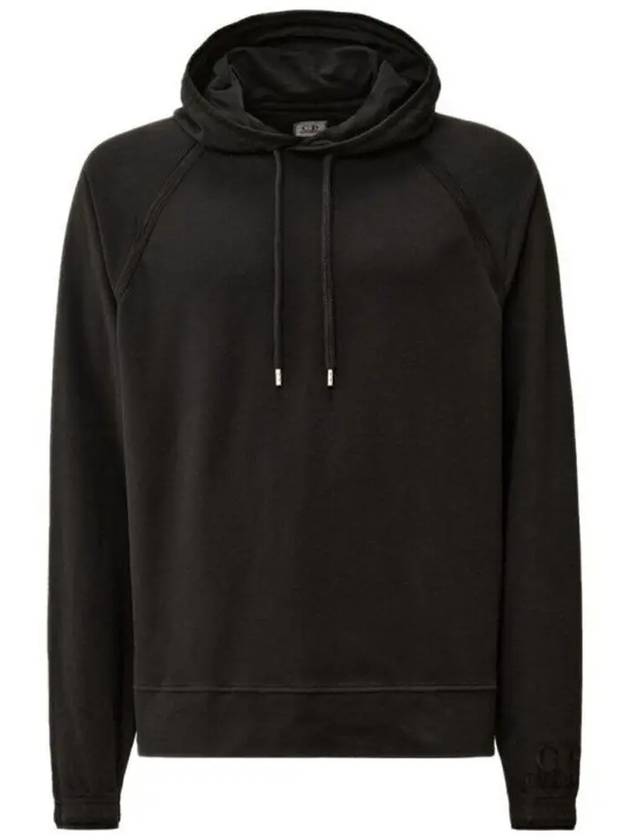 Light Fleece Logo Hoodie Black - CP COMPANY - BALAAN 1