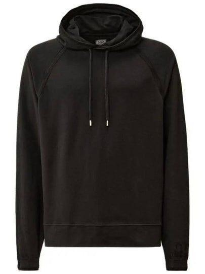 Light Fleece Logo Hoodie Black - CP COMPANY - BALAAN 2