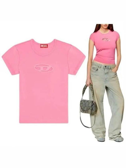 T Angie Peekaboo Logo Short Sleeve T-Shirt Pink - DIESEL - BALAAN 2