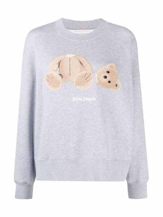 Teddy Bear Sweatshirt Gray Women s PWBA017F21FLE003 0960 - PALM ANGELS - BALAAN 1