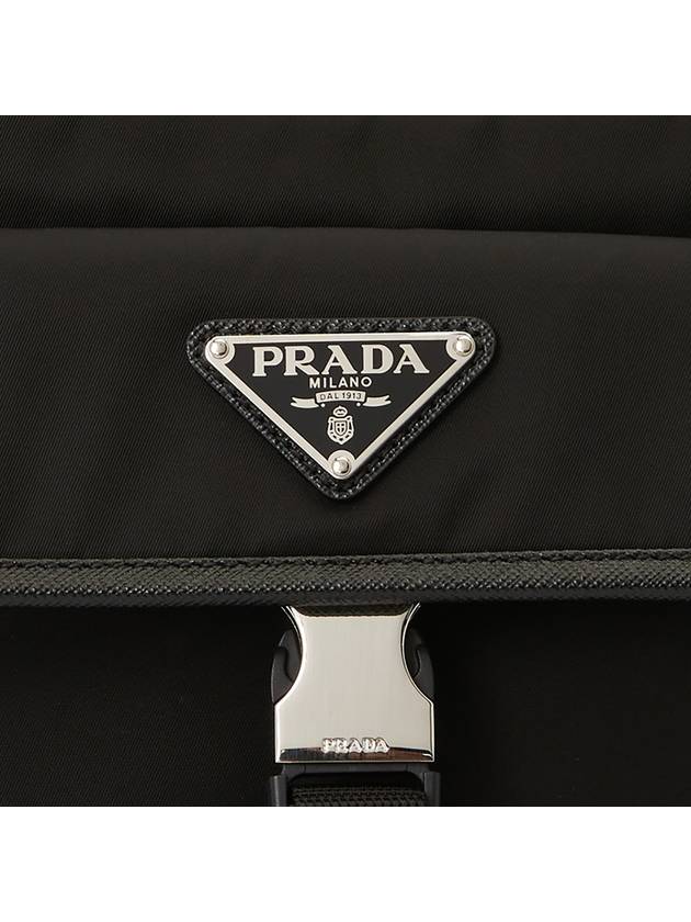 Re-Nylon Saffiano Leather Shoulder Bag Black - PRADA - BALAAN 9