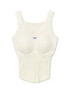 Women's Logo Blue Knit Sleeveless Ivory - NDA - BALAAN 2