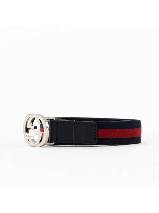 Kids GG Logo Web Detail Belt Navy 258155 HAEEJ 8497 - GUCCI - BALAAN 2