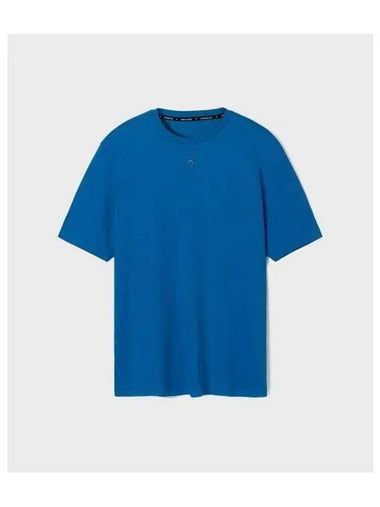 M ORGANIC COTTON JERSEY PLAIN T SHIRT BLUE - MARINE SERRE - BALAAN 1