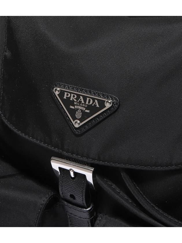 Triangle Logo Re Nylon Small Backpack Black - PRADA - BALAAN 6