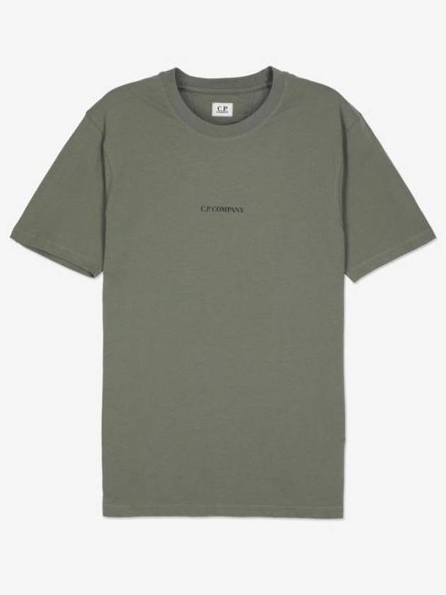 Logo Print Cotton Short Sleeve T-Shirt Bronze Green - CP COMPANY - BALAAN 2