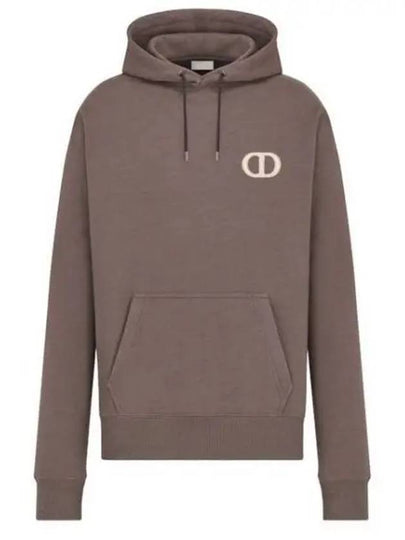 CD Icon Organic Cotton Fleece Hoodie Brown - DIOR - BALAAN 2