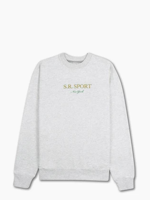 Wimbledon Logo Crew Neck Cotton Sweatshirt Heather Grey - SPORTY & RICH - BALAAN 3