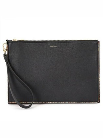 Signature Stripe Clutch Bag Black - PAUL SMITH - BALAAN.