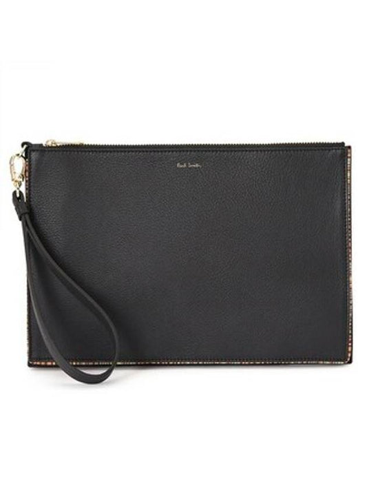 Signature Stripe Clutch Bag Black - PAUL SMITH - BALAAN.