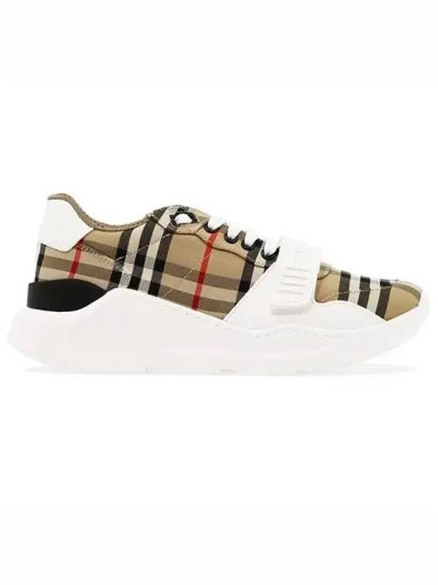 Vintage Check And Leather Sneakers White Archive Beige - BURBERRY - BALAAN 2