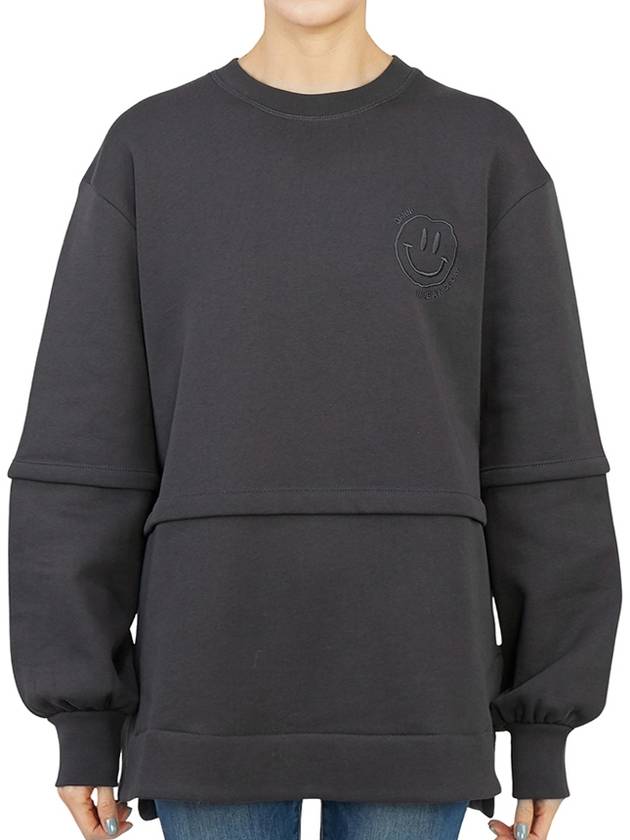 T3051 252 Women s Long Sleeve Brushed Sweatshirt Relaxed Fit - GANNI - BALAAN 3